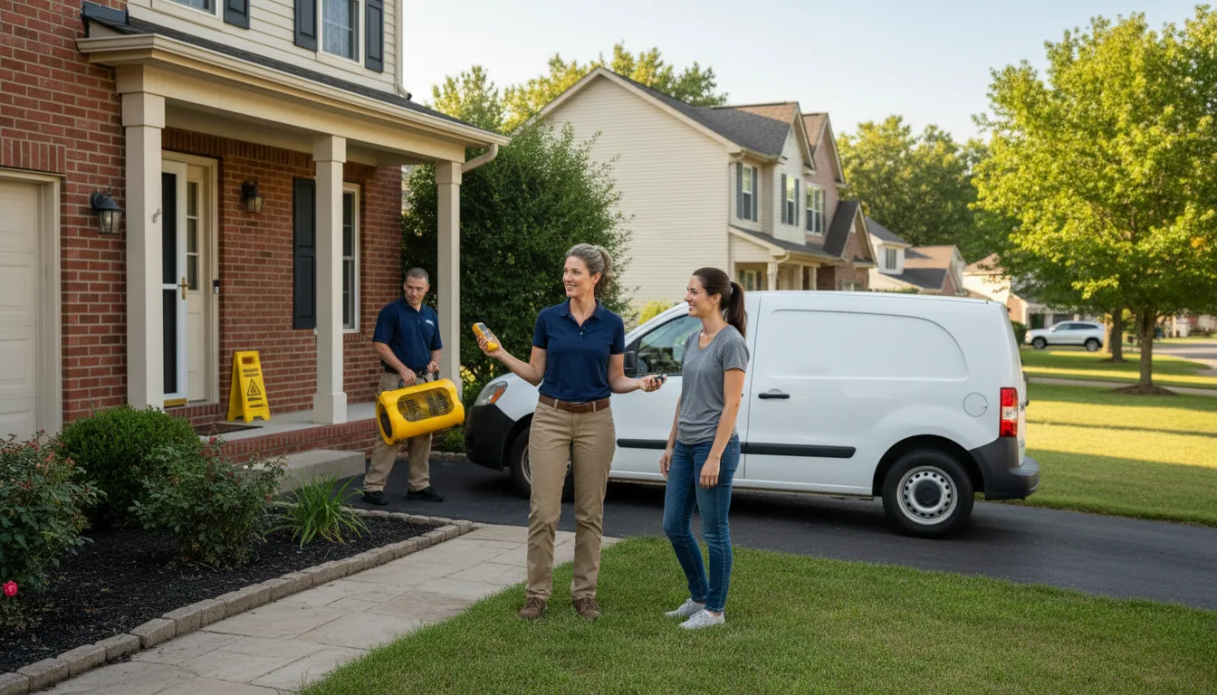 Residential water damage restoration in Green Valley, IL